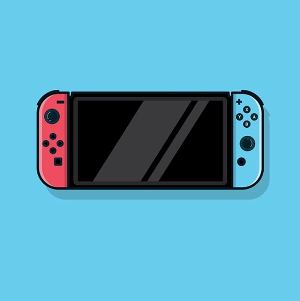 594x596 Flat Vector Art Of A Nintendo Switch Done In Adobe Illustrator
