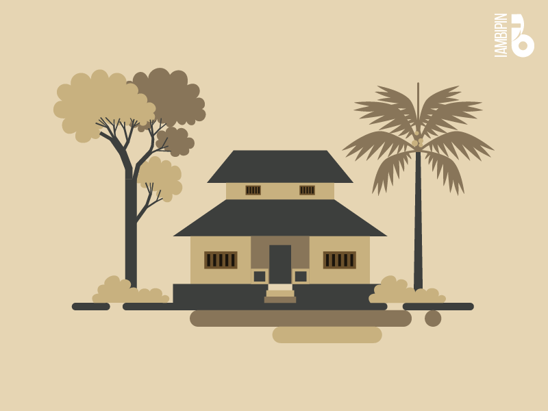 800x600 Traditional Indian Home Vector Art Flat Design
