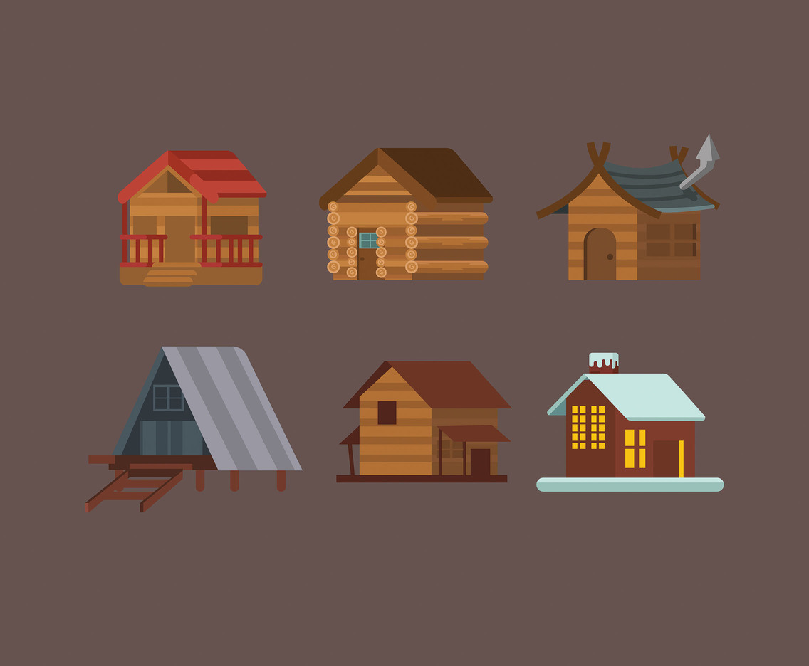 1136x936 Cabin Vector In Flat Design Vector Art Graphics