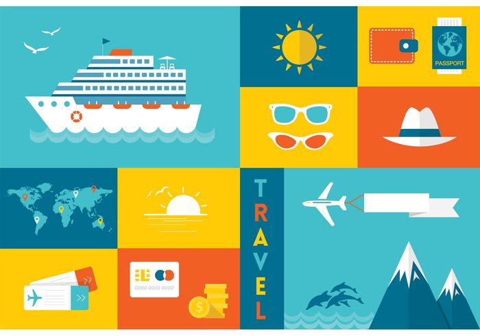 Free Flat Travel Vector Icons 700x490 Free Flat Travel Vector Icons