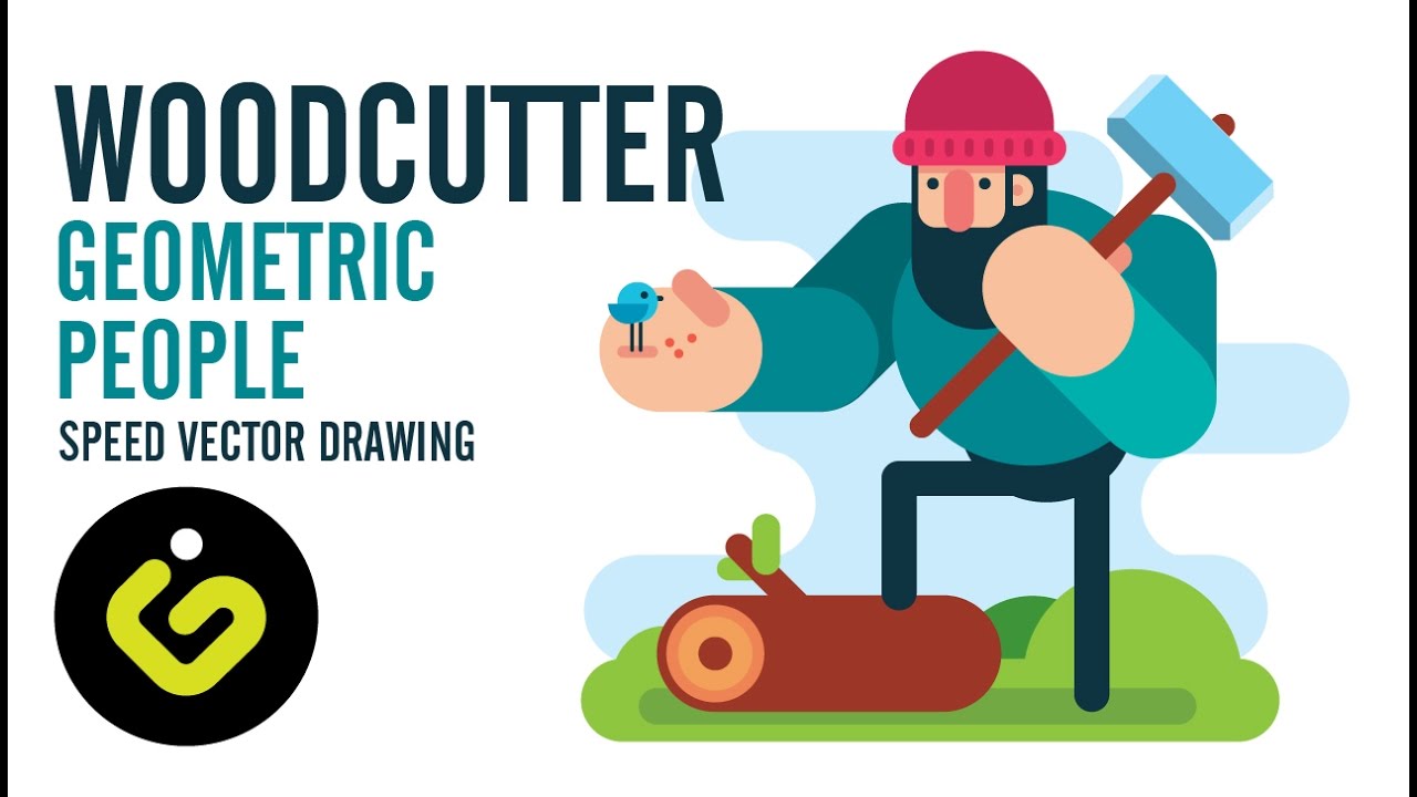 Speed Drawing, How To Draw Flat Character, Woodcutter, Adobe 1280x720 Speed Drawing, How To Draw Flat Character, Woodcutter, Adobe