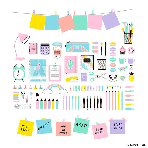 Pastel Colours Cute Office Stationery And School Supplies Set 500x500 Pastel Colours Cute Office Stationery And School Supplies Set
