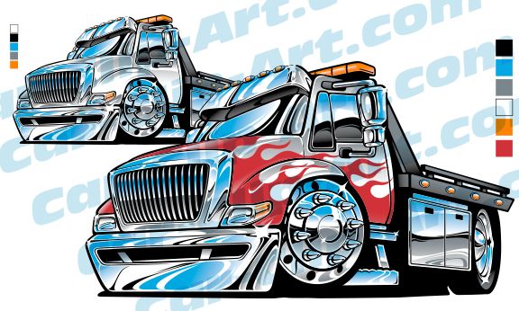 576x346 Medium Duty Rolloff Tow Truck Vector Art Emergency Service