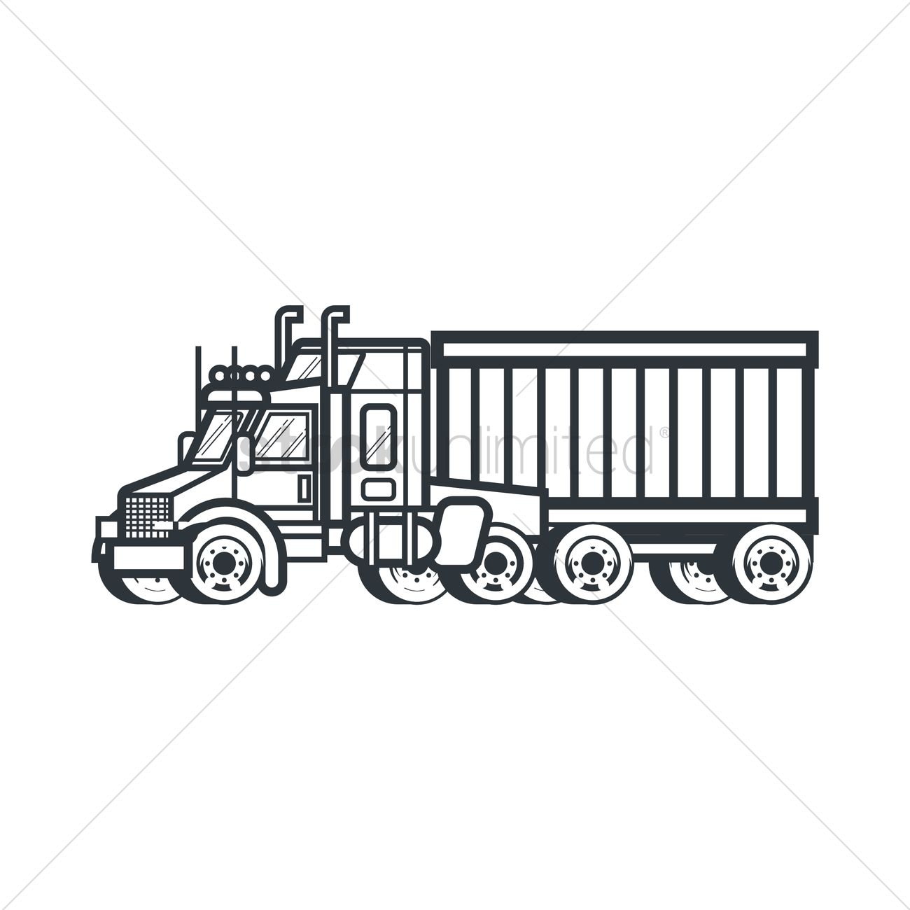1300x1300 Flatbed Truck Vector Image