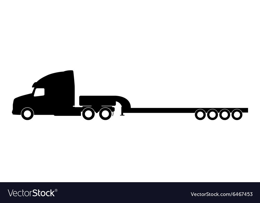 1000x780 Silhouette Of A Truck With A Trailer Vector Within Truck