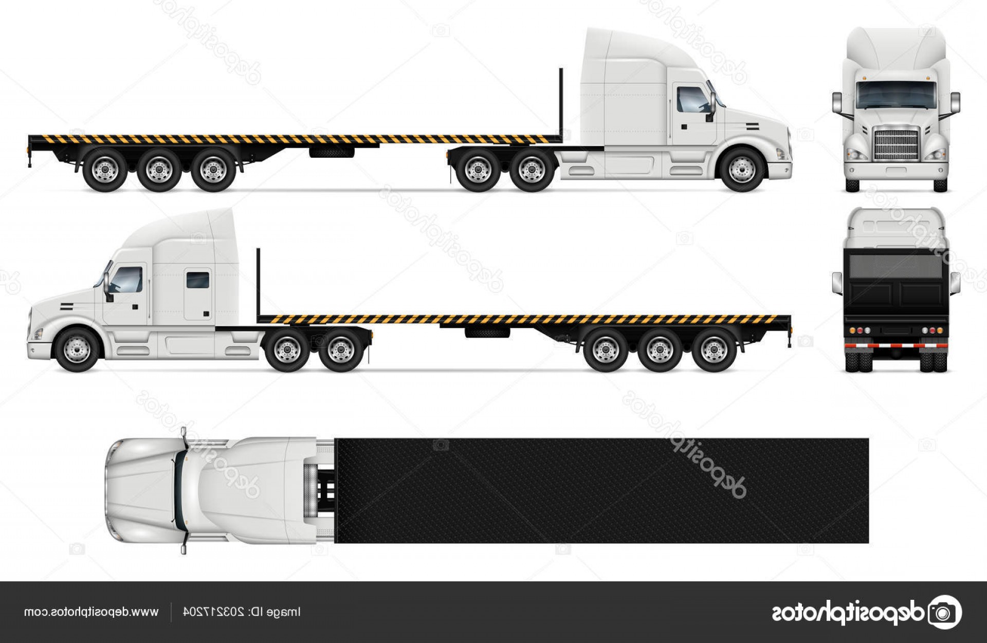 1920x1251 Top View Of A Semi Truck Vector Catamart