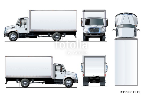 500x335 Vector Flatbed Truck Template Isolated On White Stock Image