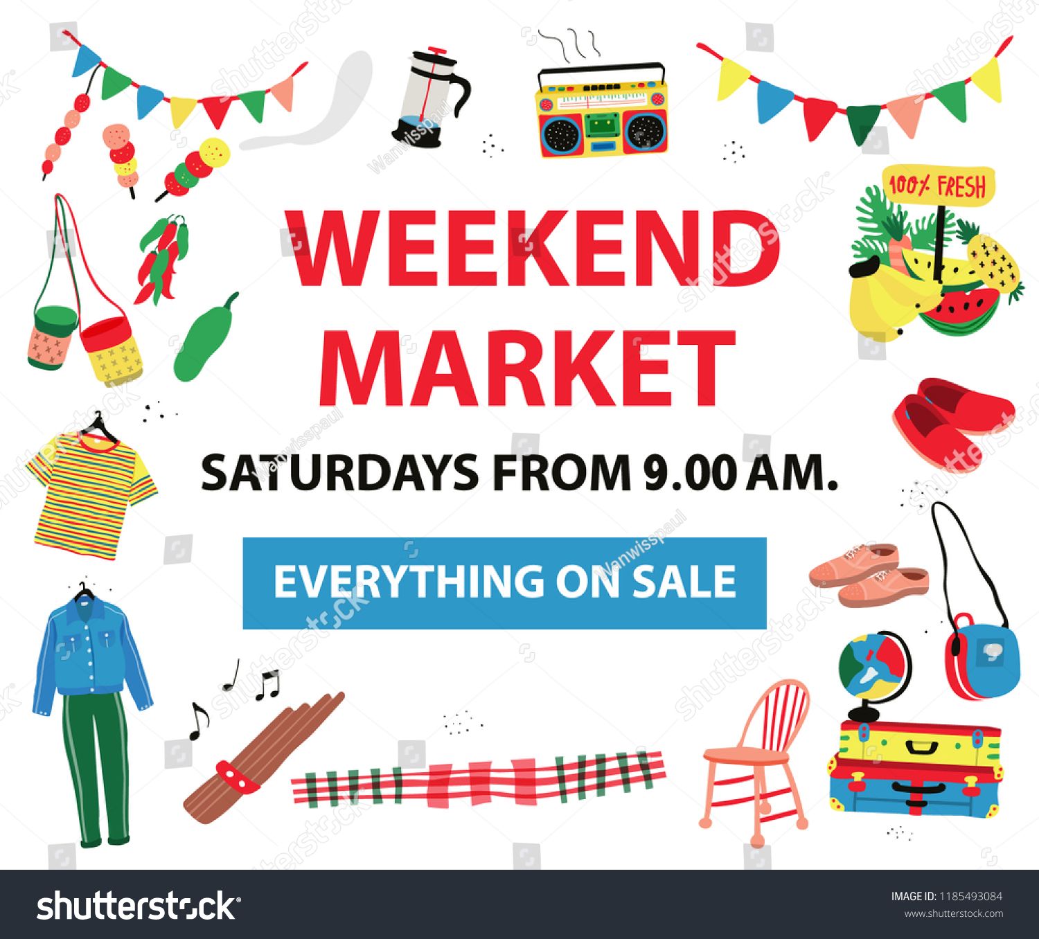 1500x1356 The Poster For Market Fair Like Weekend Market,flea Market,night