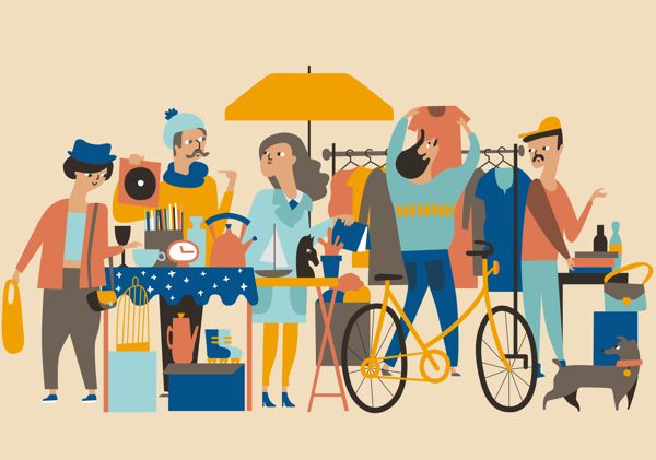 600x421 Flea Market Posters On Behance Art In Fleas, Art Market