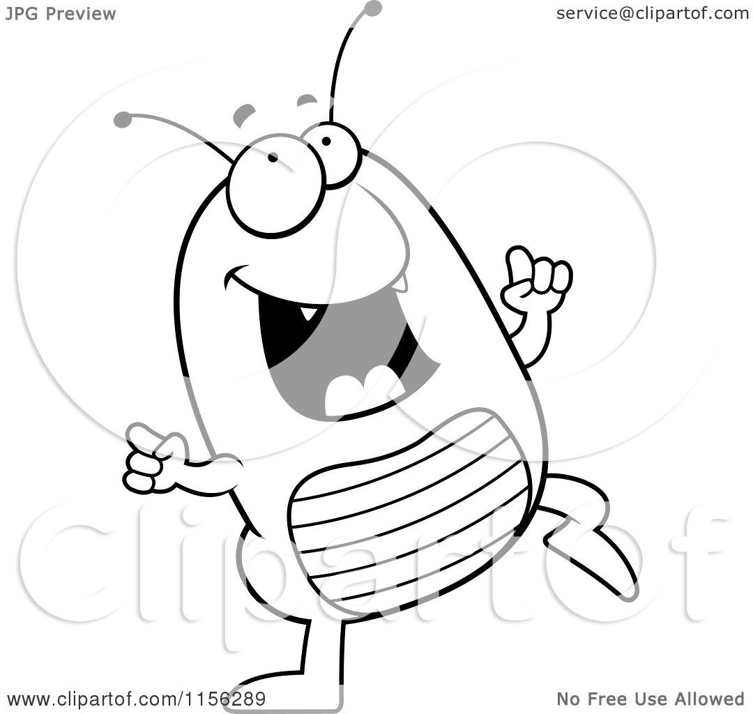 Cartoon Clipart Of A Black And White Happy Dancing Flea 1080x1024 Cartoon Clipart Of A Black And White Happy Dancing Flea