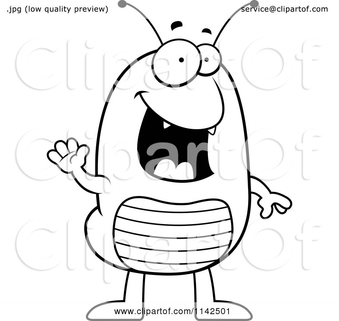 Cartoon Clipart Of A Black And White Waving Flea 1080x1024 Cartoon Clipart Of A Black And White Waving Flea