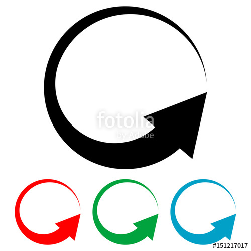 500x500 Icono Plano Flecha Giratoria Varios Colores Stock Image