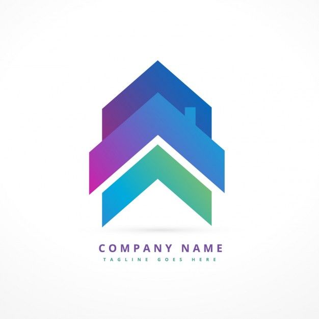 626x626 Logo De Empresa Con Una Casa Flecha Vector Gratis Graphic Design