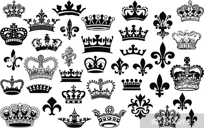 Crowns And Fleur De Lis Vector Set Wall Mural We Live 700x439 Crowns And Fleur De Lis Vector Set Wall Mural We Live