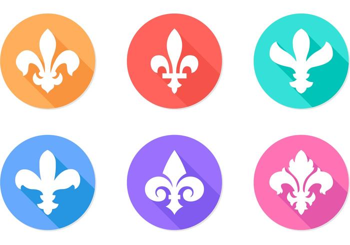 Fleur De Lis Flat Vector Icons 700x490 Fleur De Lis Flat Vector Icons