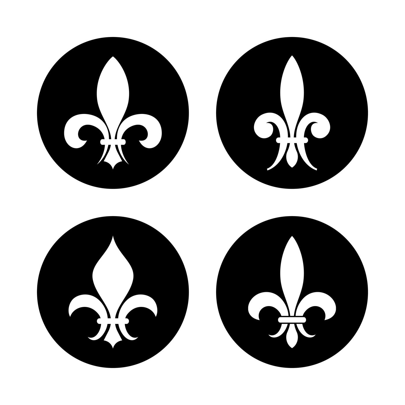 Fleur De Lis Vector Set In Black And White 1400x1400 Fleur De Lis Vector Set In Black And White