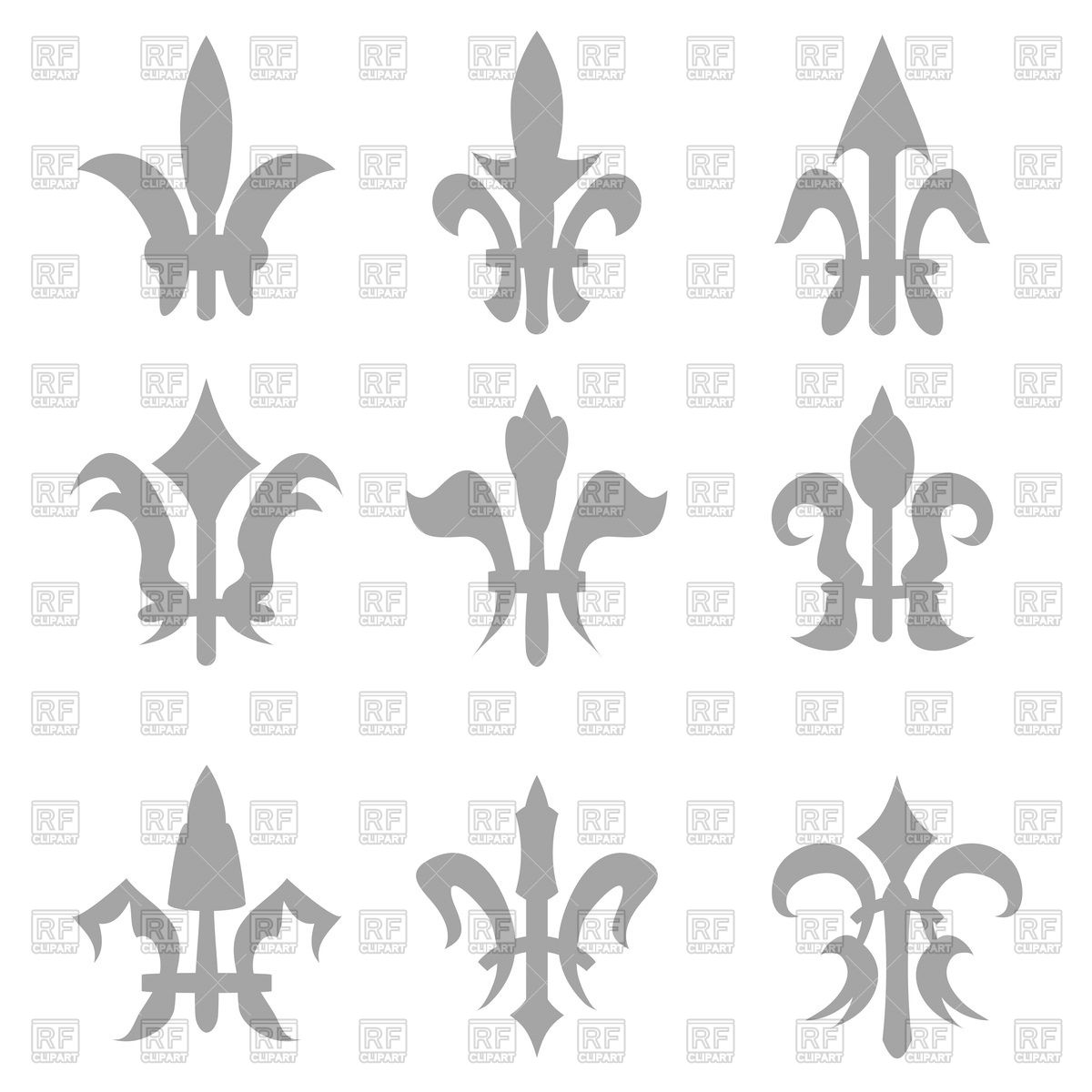 1200x1200 Fleur De Lis Silhouettes Vector Image Of Design Elements