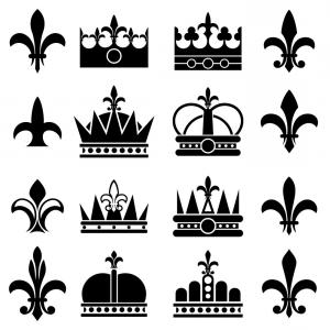 300x300 Royalty Free Clip Art Vector Logo Of A D Gold Fleur De Lis Lily