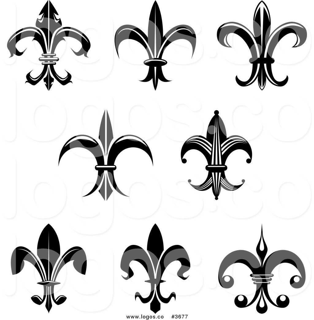 1024x1044 Royalty Free Black And White Fleur De Lis Collage Logo