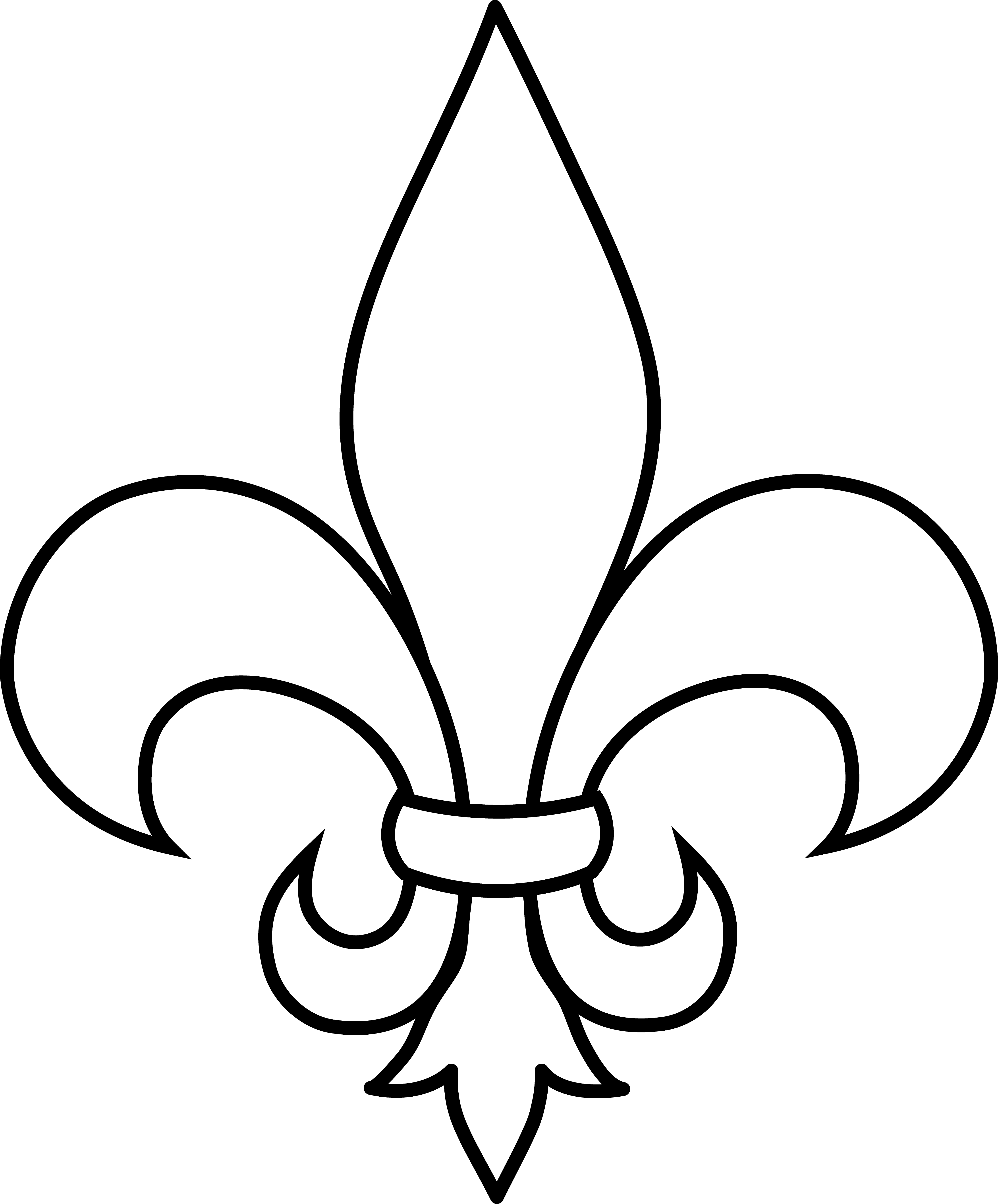 4509x5438 Black And White Fleur De Lis Cross Vector Royalty Free Png