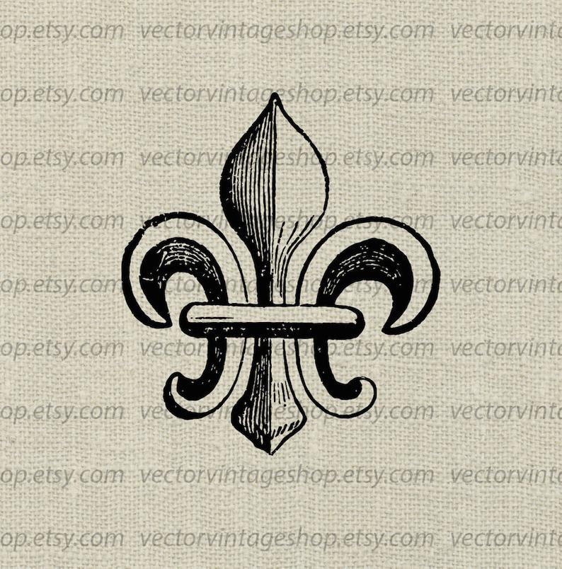 794x804 Fleur De Lis Vector Clipart Instant Download Flower Lily Etsy