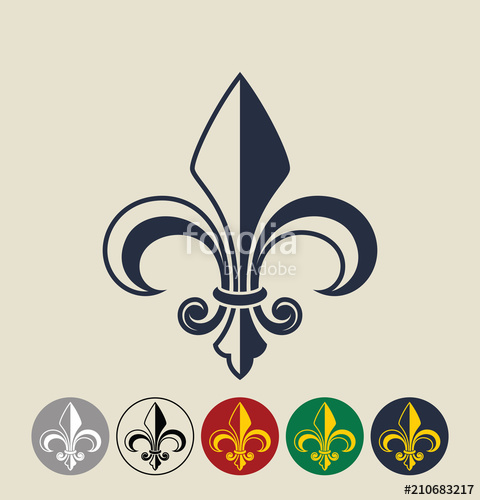 480x500 Fleur De Lis Heraldic Symbol Vector Illustration Stock Image