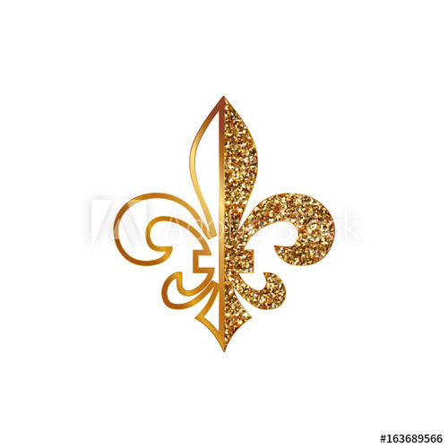 500x500 Fleur De Lis Symbols, Golden Glittering
