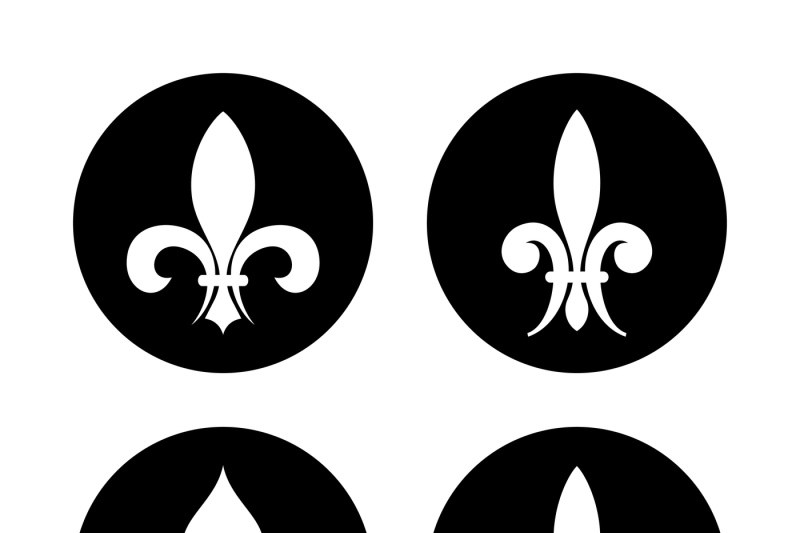 800x533 Fleur De Lis Vector Set In Black And White