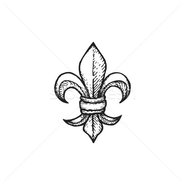 600x600 Vector Engraving Fleur De Lis Vector Illustration Aleksey