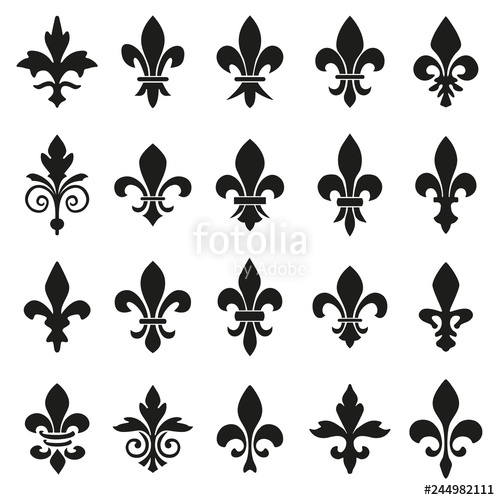 500x500 Set Of Emblems Fleur De Lys Symbols Stock Image And Royalty Free