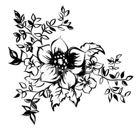 440x440 Croquis De Fleur Vector Illustration Stock Vector
