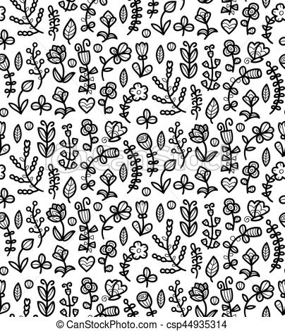 404x470 Fleur, Vector Coeur, Printemps, Seamless, Plan Noir