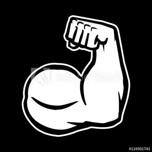 500x500 Bodybuilder Biceps Flex Arm Vector Icon