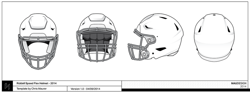 1024x384 Vector Riddell Speed Flex Helmet Template