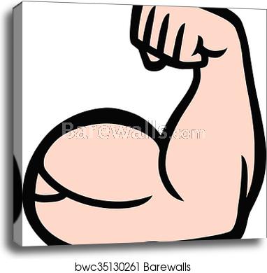 382x390 Biceps Flex Arm Vector Icon, Canvas Print Barewalls Posters