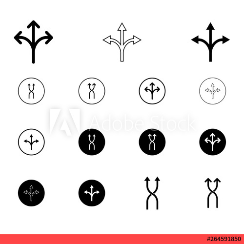 500x500 Flexibility Icon Set, Direction Symbol Collection Simple, Flat