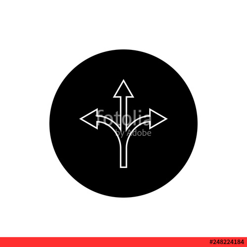 500x500 Flexibility Vector Icon, Direction Symbol Simple, Flat Design