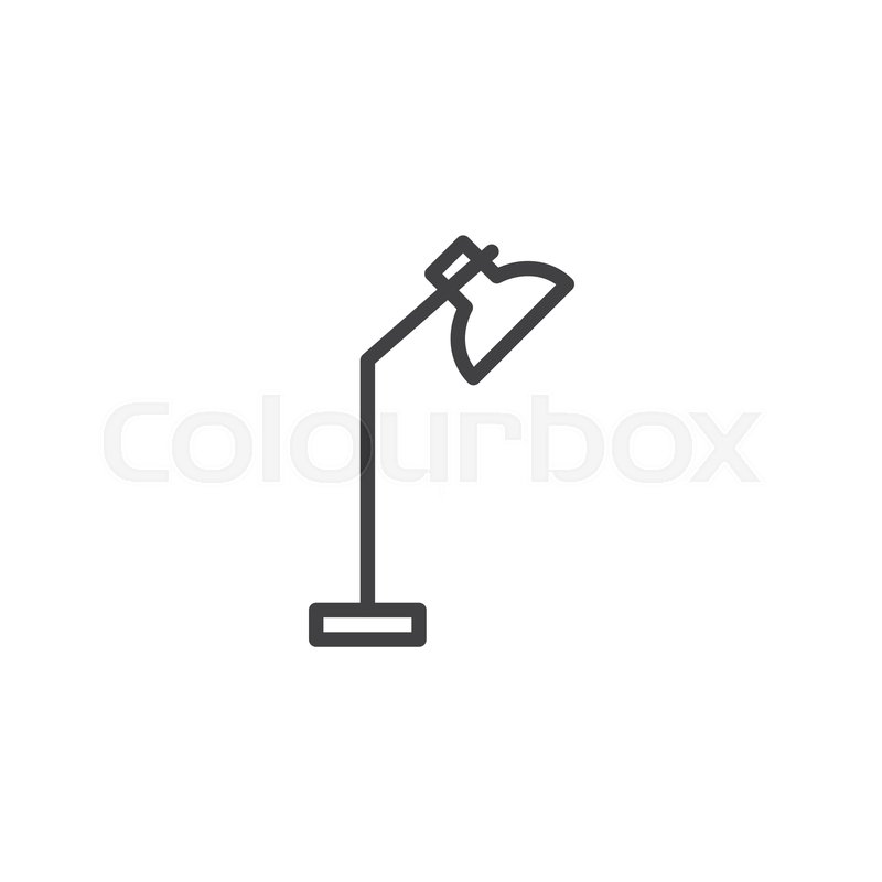 800x800 Flexible Desk Lamp Line Icon Linear Stock Vector Colourbox
