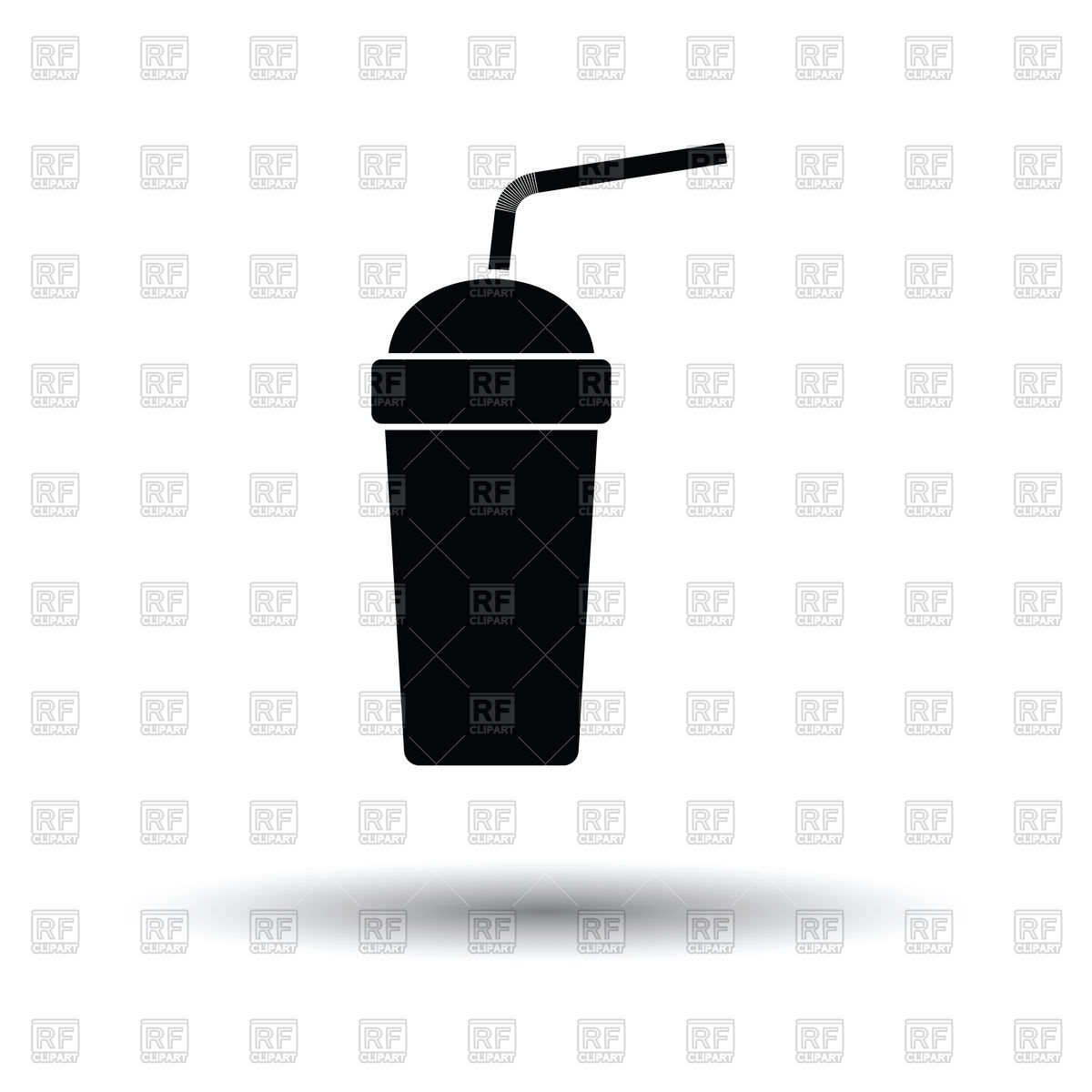 1200x1200 Disposable Soda Cup And Flexible Stick Icon Vector Image Of Icons