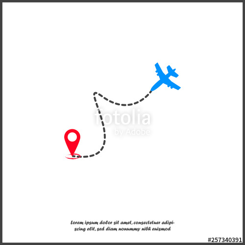 Airplane Flight Path Vector Icon Travel To Target On White 500x500 Airplane Flight Path Vector Icon Travel To Target On White