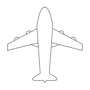 300x300 Dotted Shape Airplane Travel Transport In The Sky Flight Vector