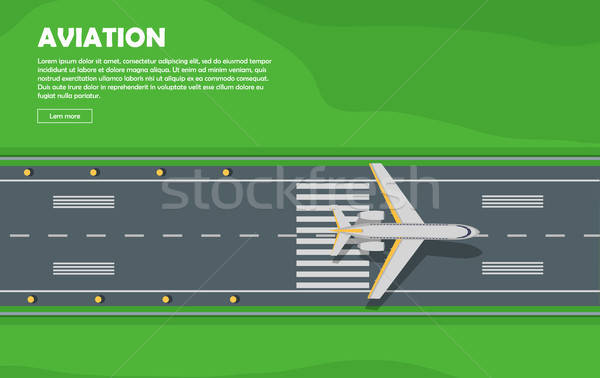 600x378 Aviation Aircraft Runway Flight Vector Banner Vector