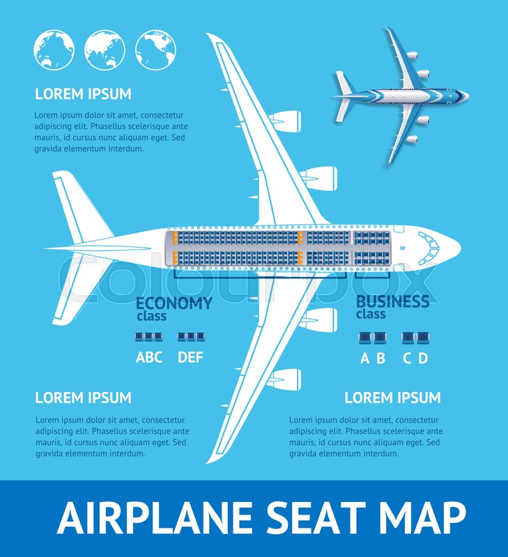 Airplane Plan Seat Map Card Place For Stock Vector Colourbox 729x800 Airplane Plan Seat Map Card Place For Stock Vector Colourbox