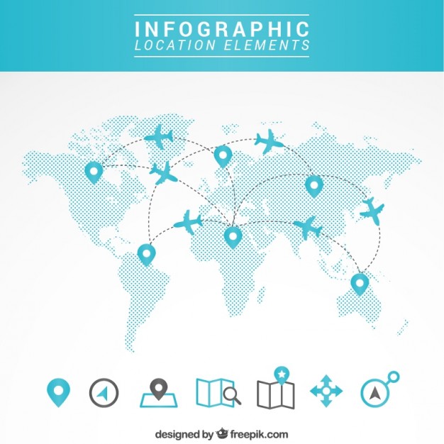 Travel Map Infographic Vector Free Download 626x626 Travel Map Infographic Vector Free Download