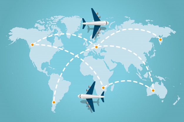 World Map Whit Dashed Trace Line And Airplanes Flying Travel 626x417 World Map Whit Dashed Trace Line And Airplanes Flying Travel
