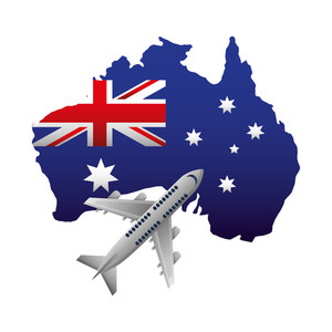 Australian Flag Map Flying Airplane Vector Illustration Royalty 300x300 Australian Flag Map Flying Airplane Vector Illustration Royalty