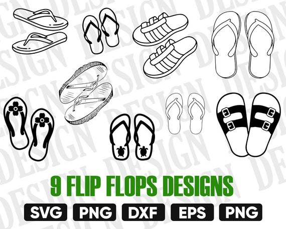 570x456 Flip Flops Flip Flops Vector Monogram Flip Flops Flip Etsy