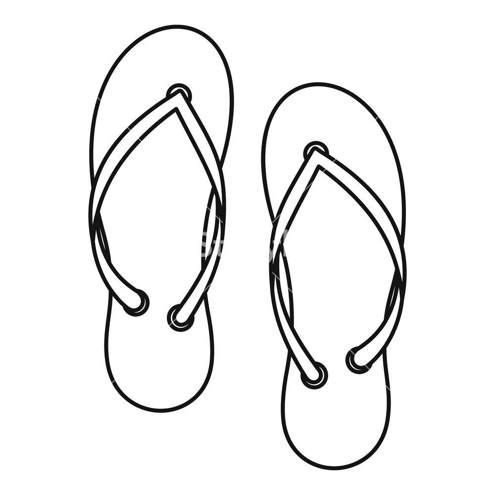 1000x1000 Flip Flop Icon Outline Illustration Of Flip Flop Vector Icon