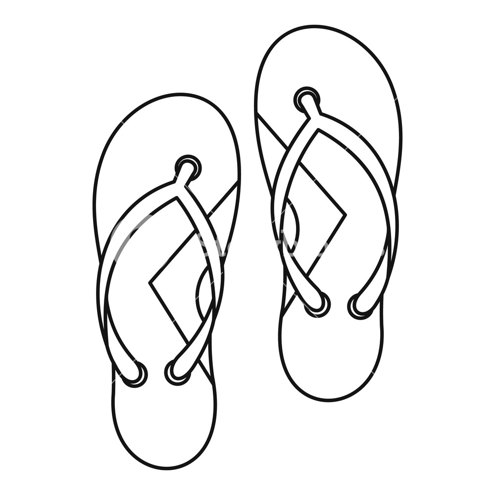 1000x1000 Flip Flops Icon Outline Illustration Of Flip Flops Vector Icon