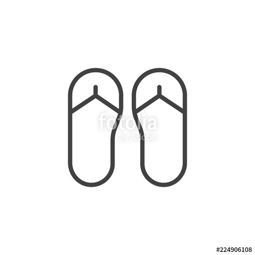 500x500 Flip Flops Outline Icon Linear Style Sign For Mobile Concept